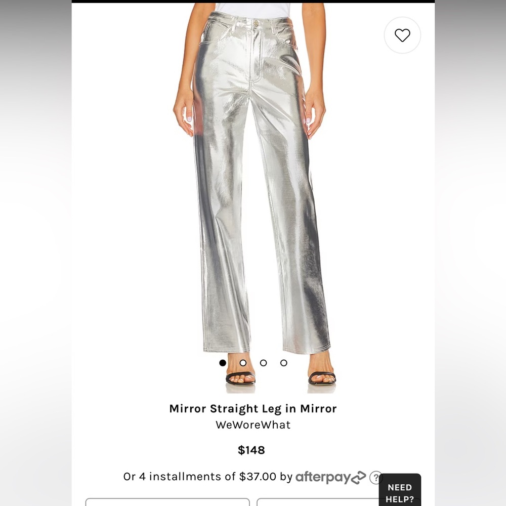 Mirror Shiny Metallic Straight Leg Pant